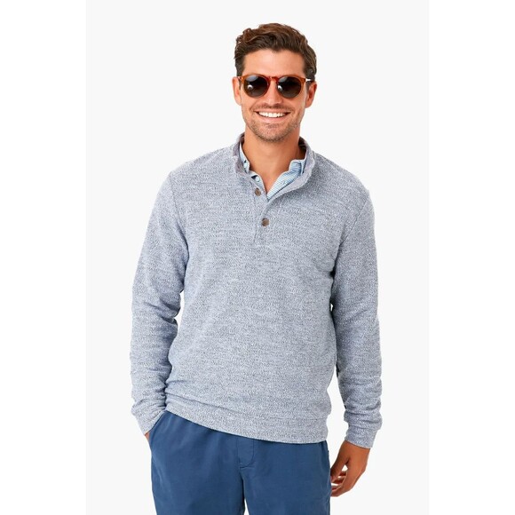 Marine Layer Salt and Pepper Clayton Textured Pullover Mens sz M Organic Cotton - Picture 1 of 11